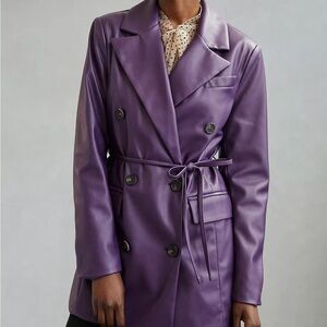 Anthro Avec Les Filles Faux Leather Coat